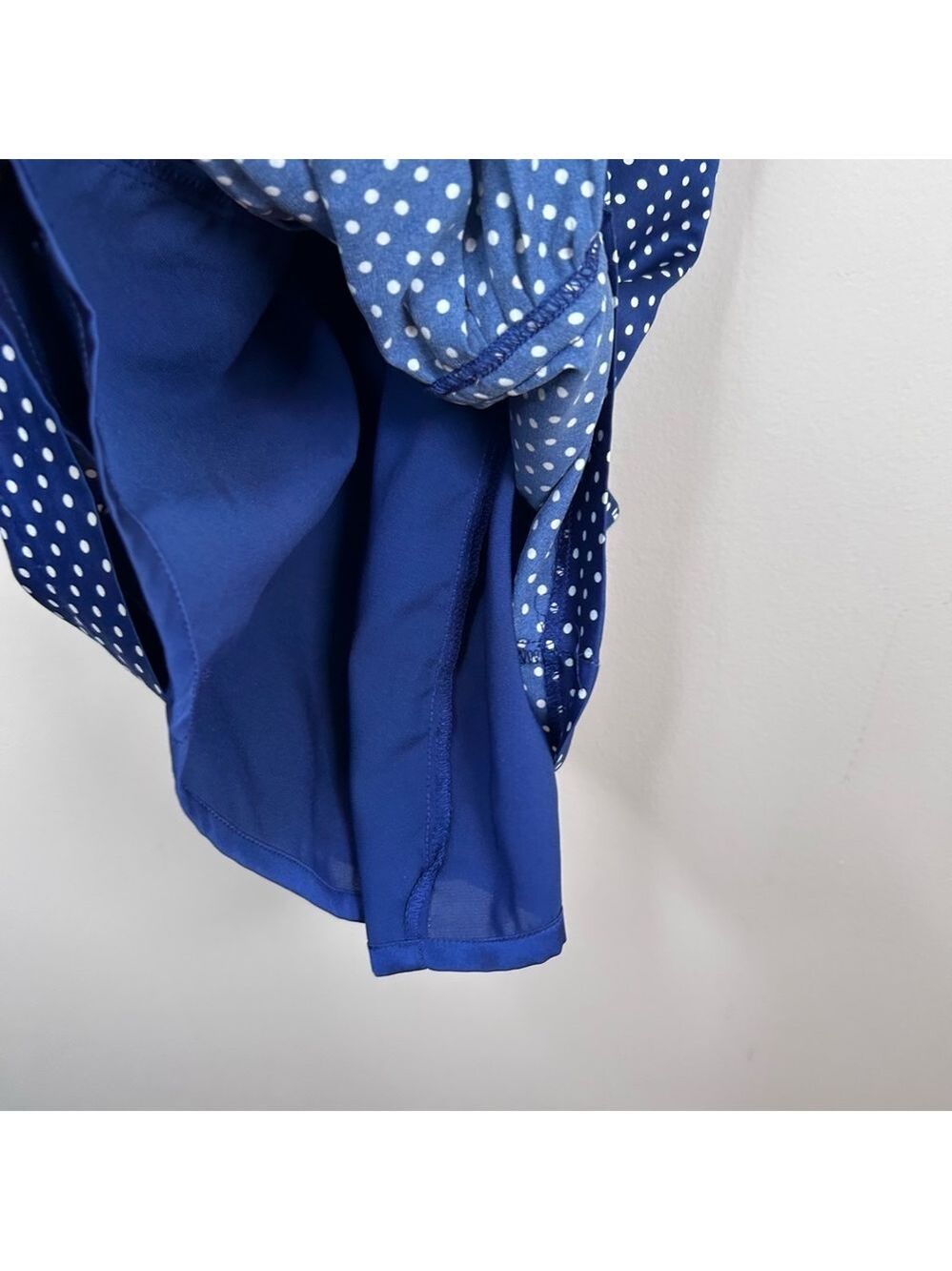 Guess LA Retro Style Polka Dot Wiggle Dress Sweetheart Neckline Blue Size 10 - Picture 6 of 14
